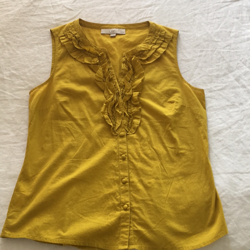 Golden yellow sleeveless blouse